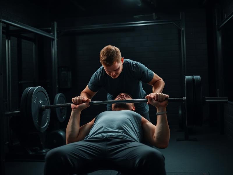 Bari Gym trainer spotting a client
